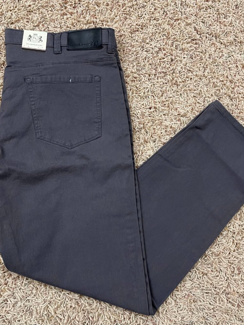 English Laundry Men's Twill 5-Pocket Pants Gray, Size 38x32 (New)
